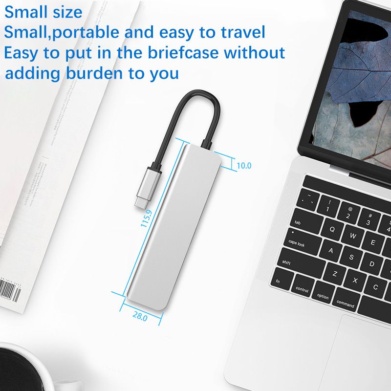 6-in-1 USB-C Hub Multi Splitter Adapter  With HDMI+USB3.0&2.0+SD+TF Expansion Dock