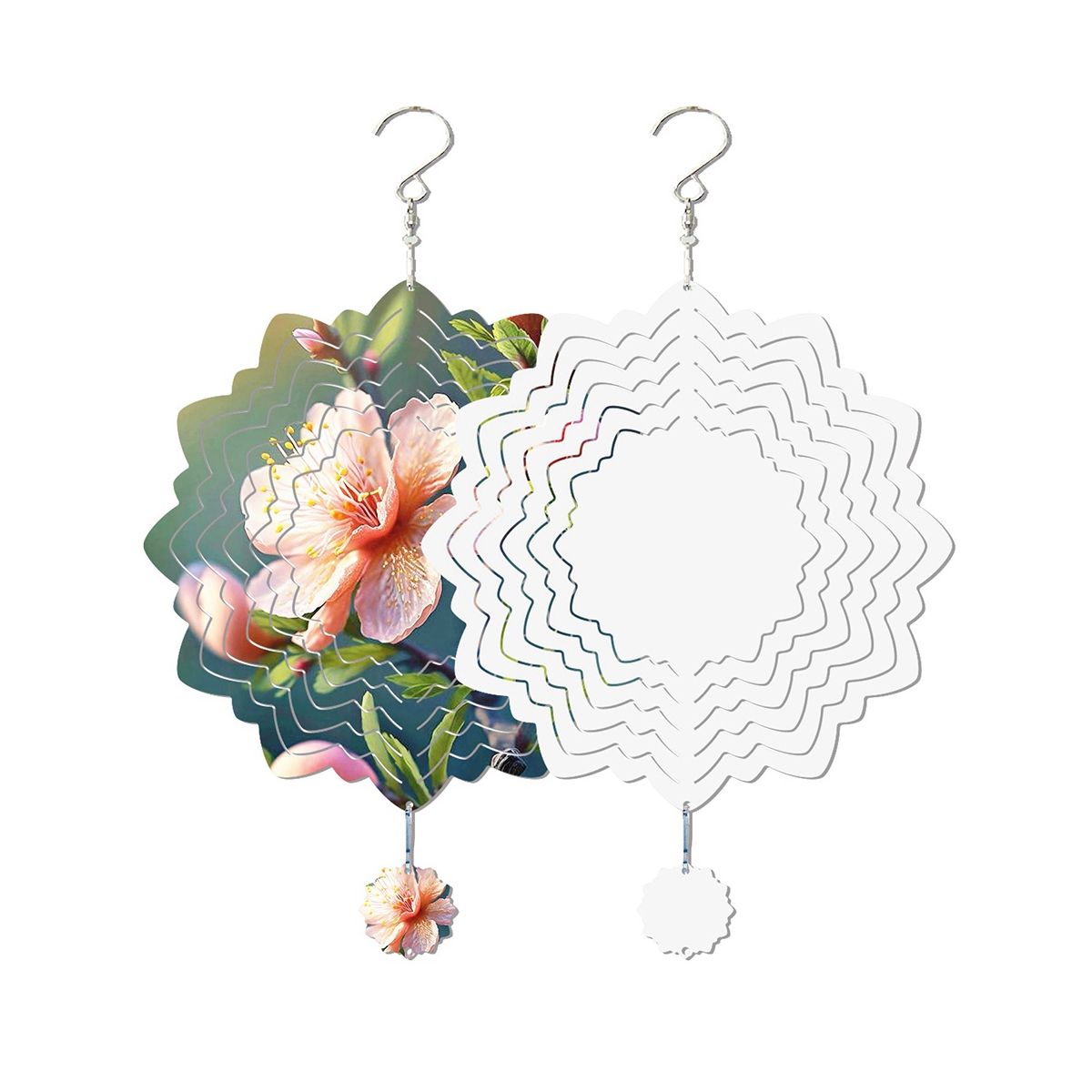 6Pcs Sublimation Wind Spinner Blanks 3D Wind Spinners Hanging Wind Spinners for Outdoor Garden Decoration Q-8 Inch