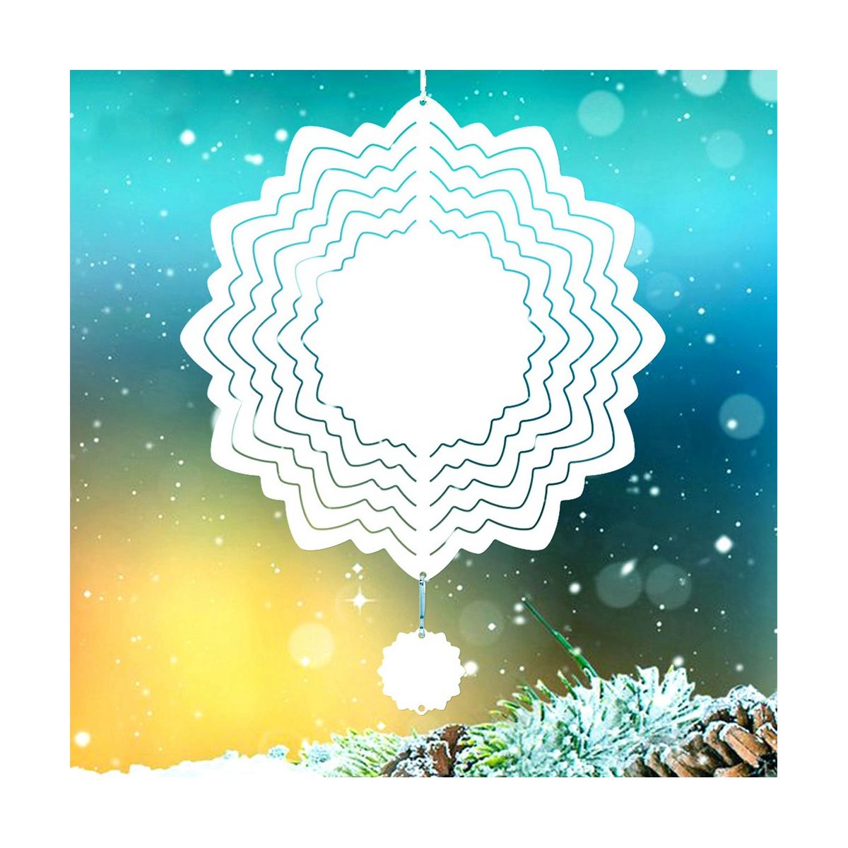 6Pcs Sublimation Wind Spinner Blanks 3D Wind Spinners Hanging Wind Spinners for Outdoor Garden Decoration Q-8 Inch