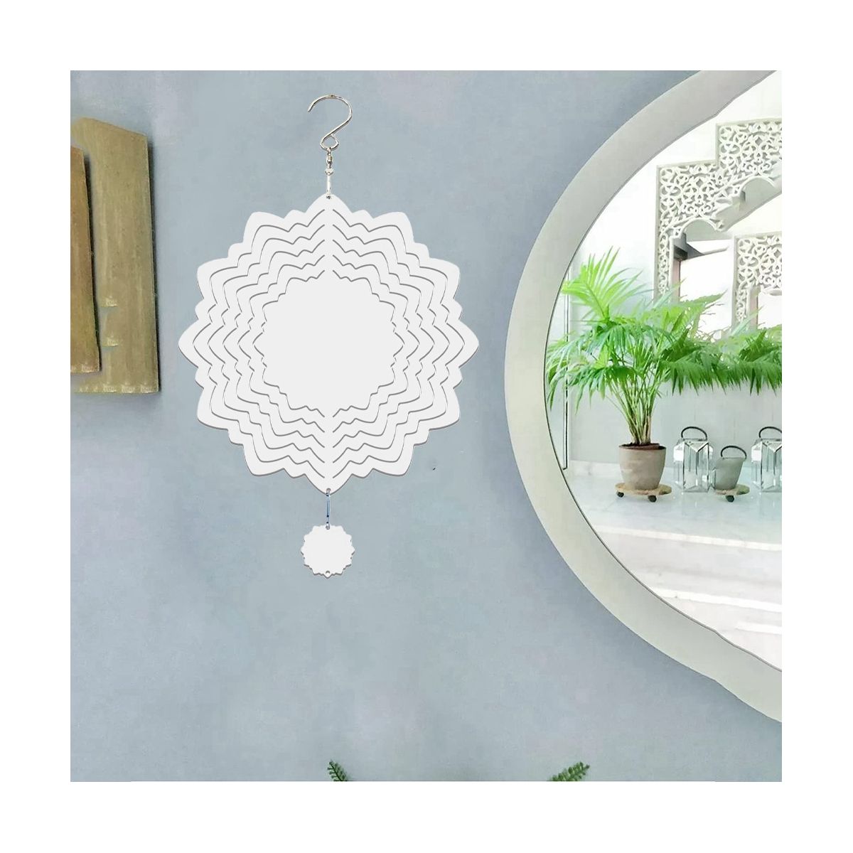 6Pcs Sublimation Wind Spinner Blanks 3D Wind Spinners Hanging Wind Spinners for Outdoor Garden Decoration Q-8 Inch