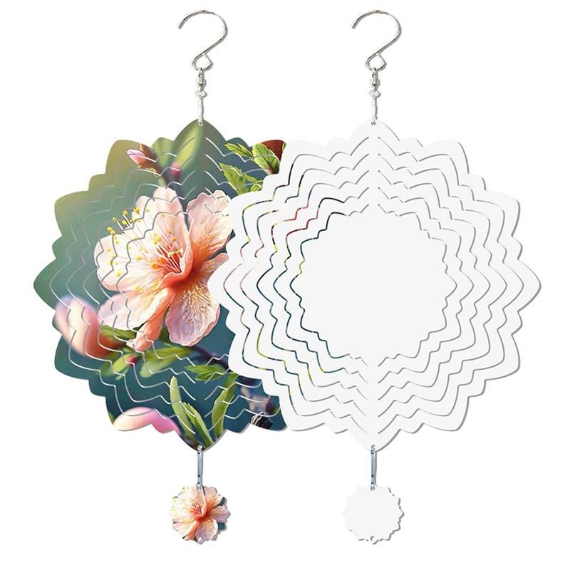 6Pcs Sublimation Wind Spinner Blanks 3D Wind Spinners Hanging Wind Spinners for Outdoor Garden Decoration Q-8 Inch