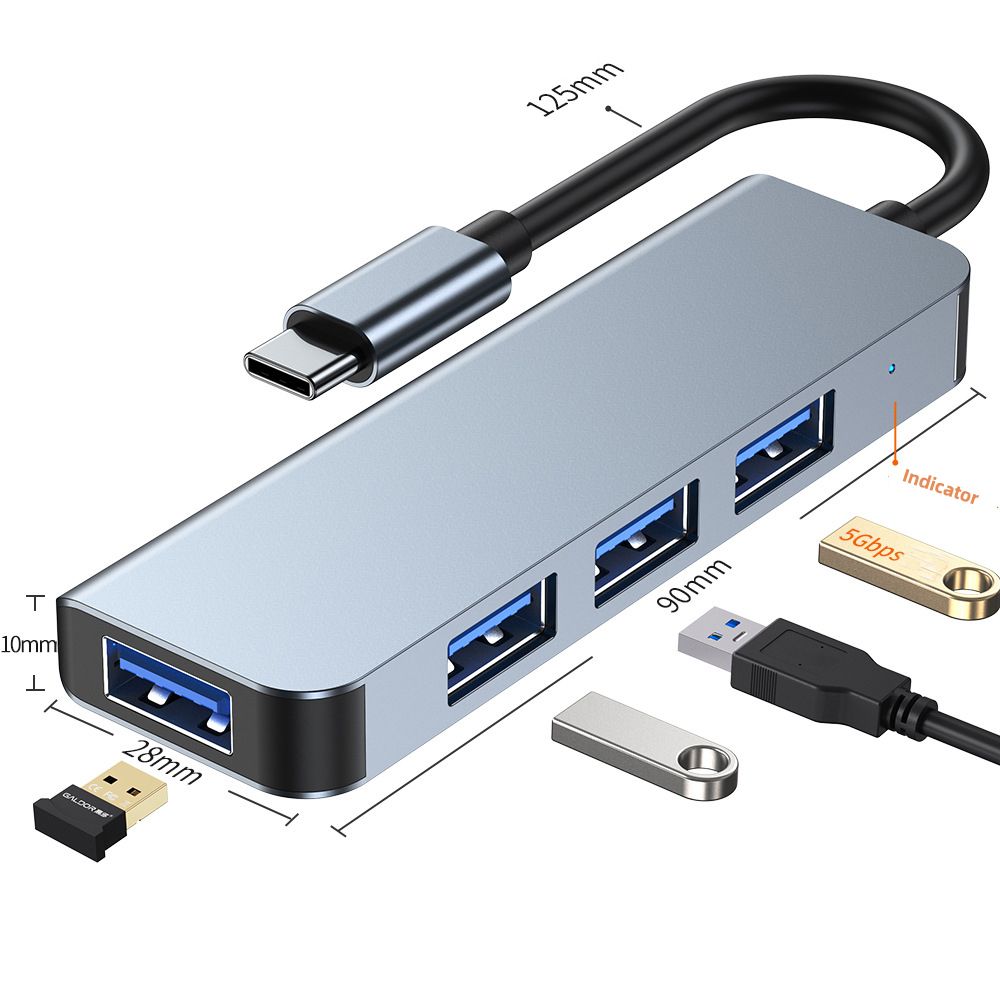 USB-C Hub Type C Adapter With 4 Ports