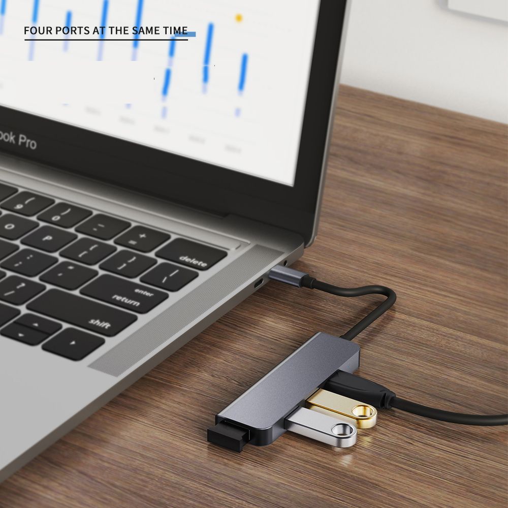 USB-C Hub Type C Adapter With 4 Ports