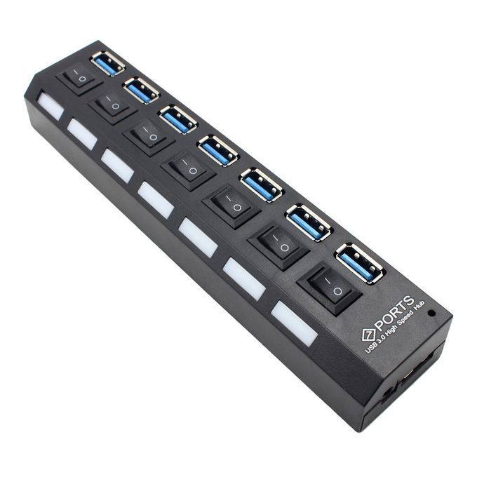 7 Port USB 2.0 High Speed Power Splitter Switch ON/OFF