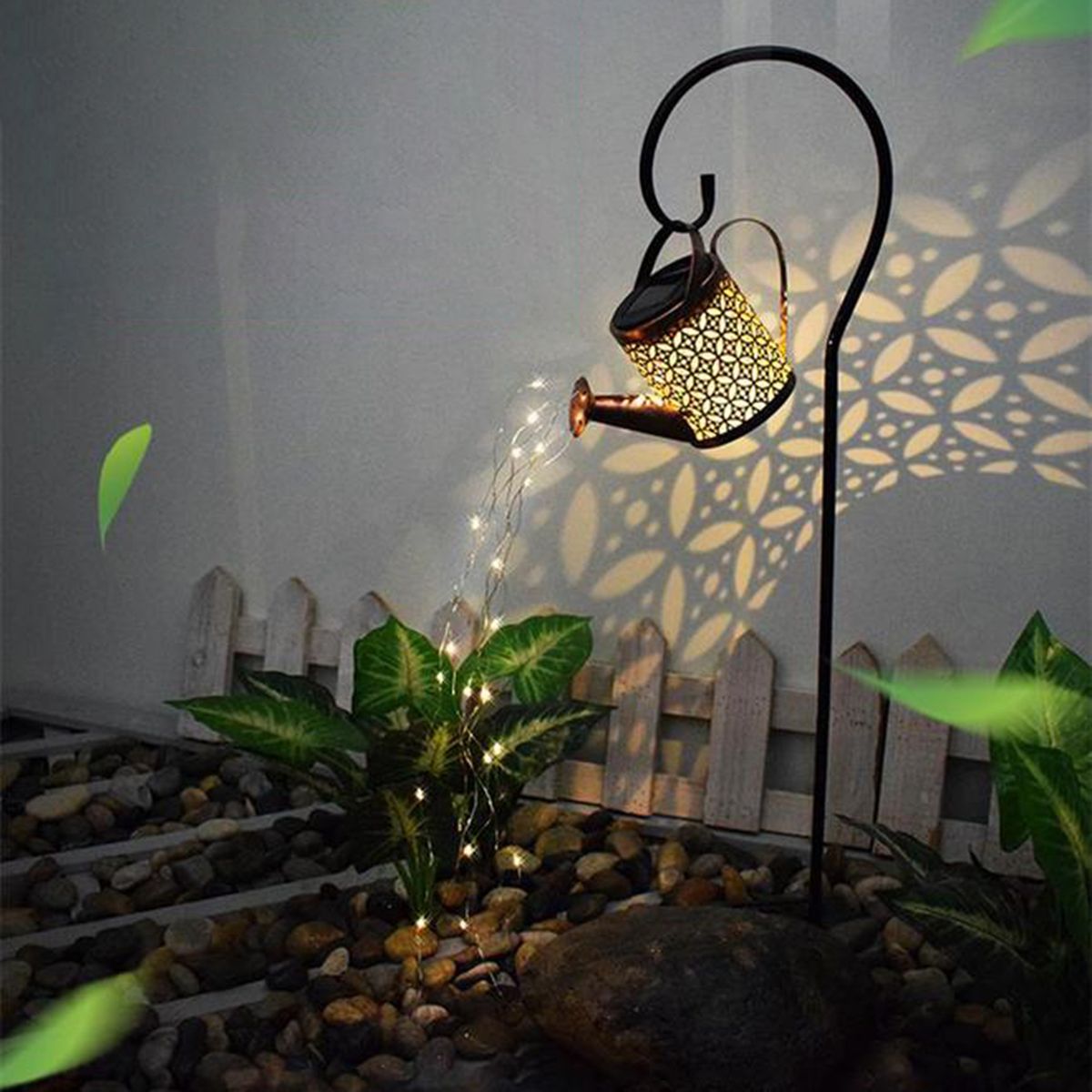 1 Set Landscape Lamp Innovative Solar Powered Iron-Black