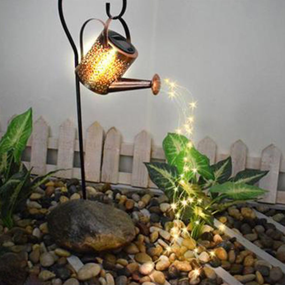 1 Set Landscape Lamp Innovative Solar Powered Iron-Black