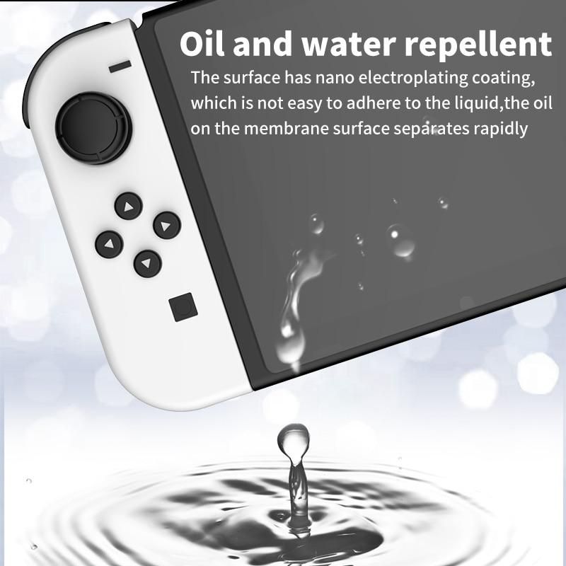 2PCS For Nintendo Switch OLED Host 9H HD Screen Protection Film Toughened Film Anti Fingerprint Screen Protection Film