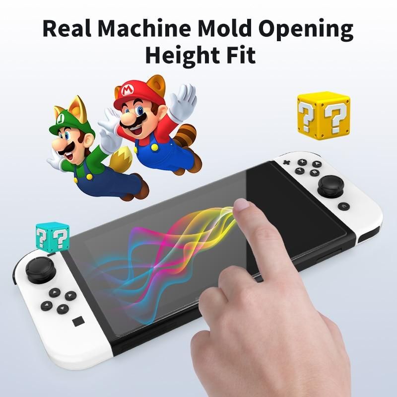 2PCS For Nintendo Switch OLED Host 9H HD Screen Protection Film Toughened Film Anti Fingerprint Screen Protection Film