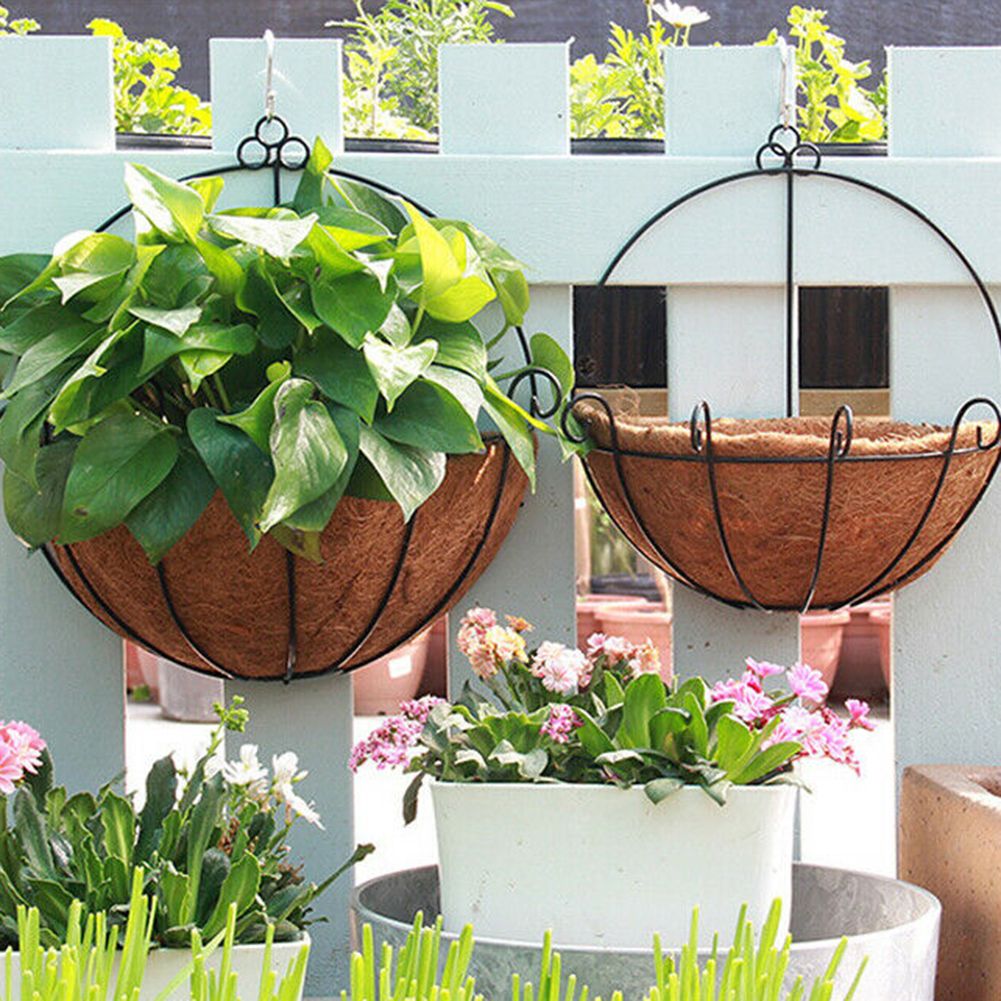 Wicker Rattan Flower Basket Plant Pot Holder Home Wall-