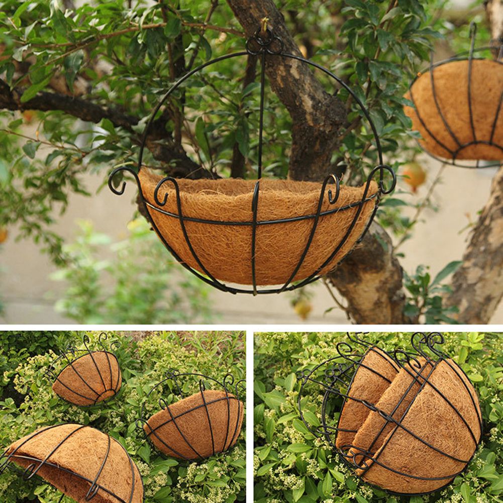 Wicker Rattan Flower Basket Plant Pot Holder Home Wall-