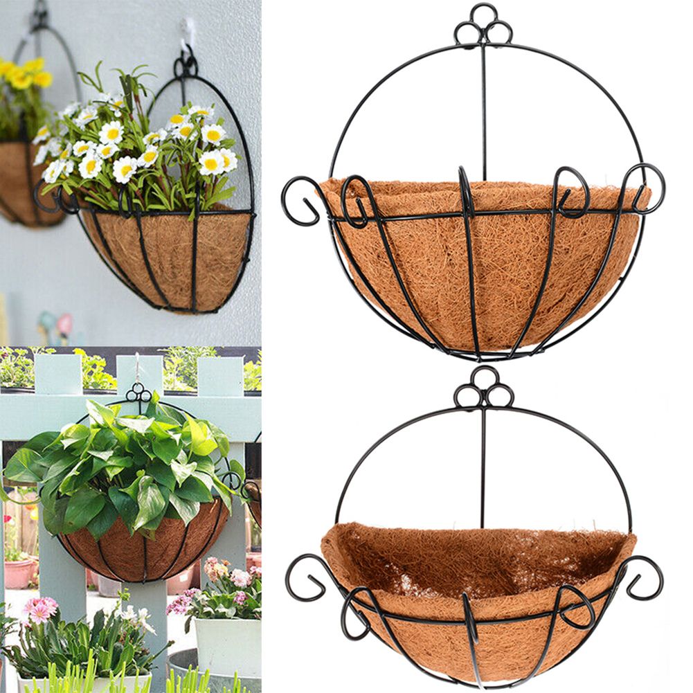 Wicker Rattan Flower Basket Plant Pot Holder Home Wall-