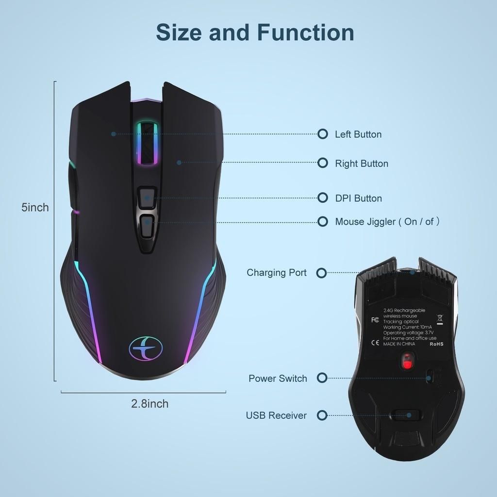 2.4G Wireless Mouse Type-C  for Macbook Laptop Computer Silent Click Mice