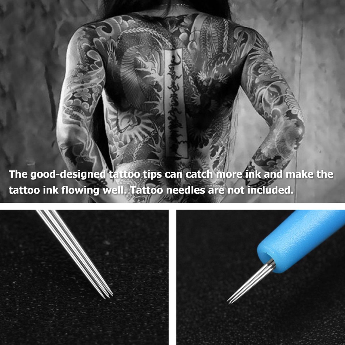 100PCS Plastic Tattoo Nozzle Tips Set RT DT FT Mixed