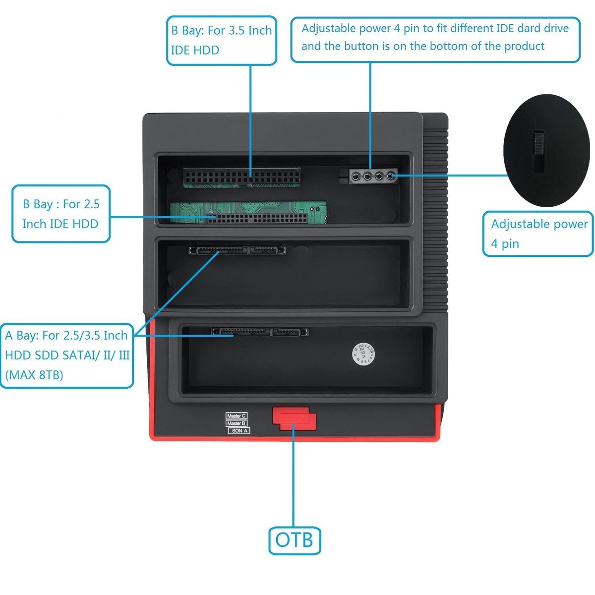 Multi-function External HDD Hard Drive Disk Docking Station