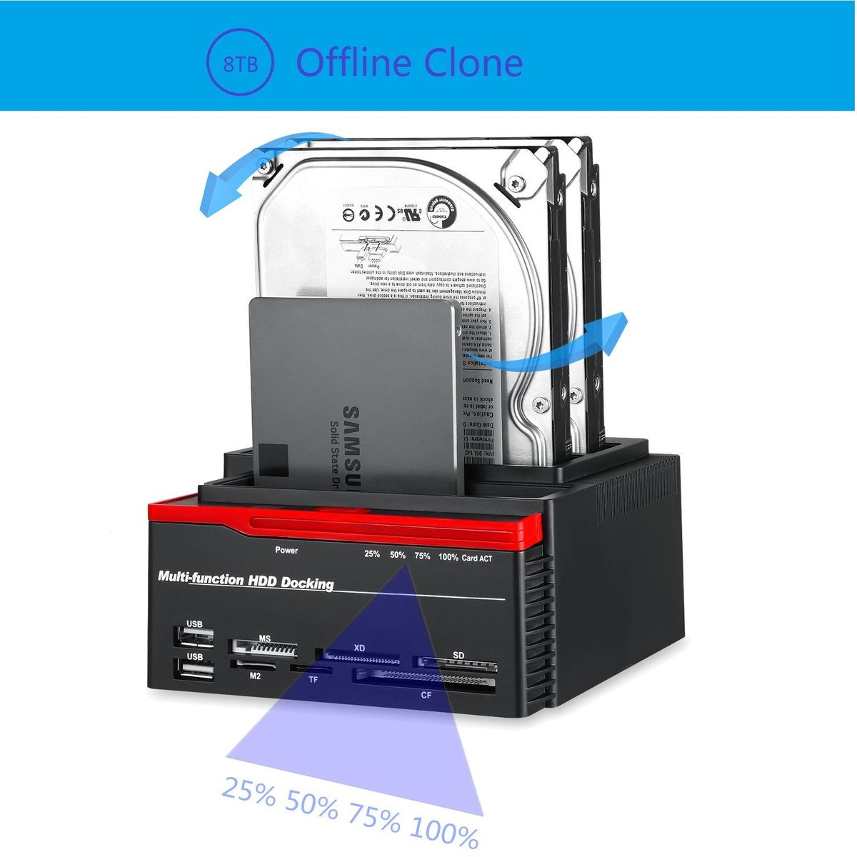 Multi-function External HDD Hard Drive Disk Docking Station