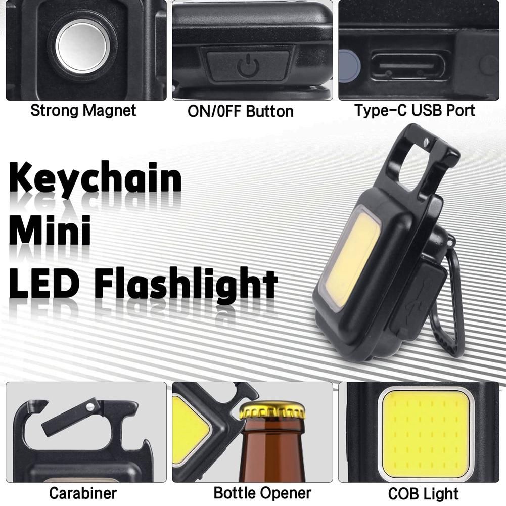 LED Small Flashlight,1000Lumens Bright Rechargeable COB
