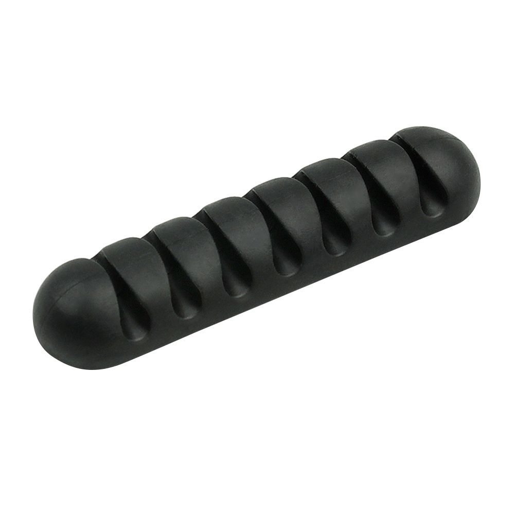 7Holes Silicone Adhesive Desktop Wire Organizer-Black
