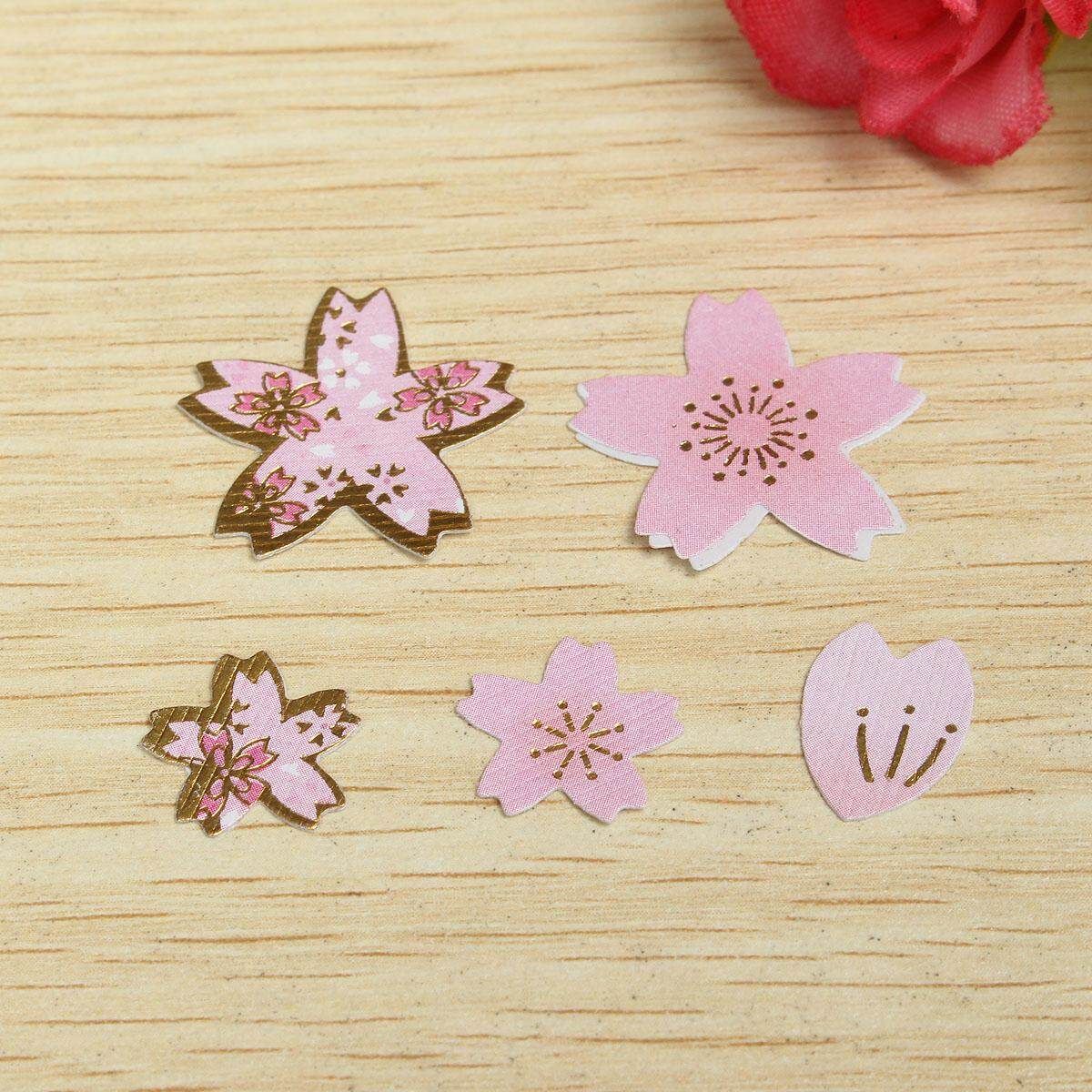 Cute Plum Flower Cherry Blossoms Diary Stickers DIY Scrapbooking Paper Wedding Hand Account Notebook Album Photo Art Decoration Cherry Blossom (sharp Corner)