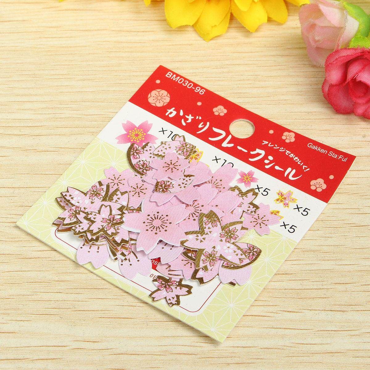Cute Plum Flower Cherry Blossoms Diary Stickers DIY Scrapbooking Paper Wedding Hand Account Notebook Album Photo Art Decoration Cherry Blossom (sharp Corner)