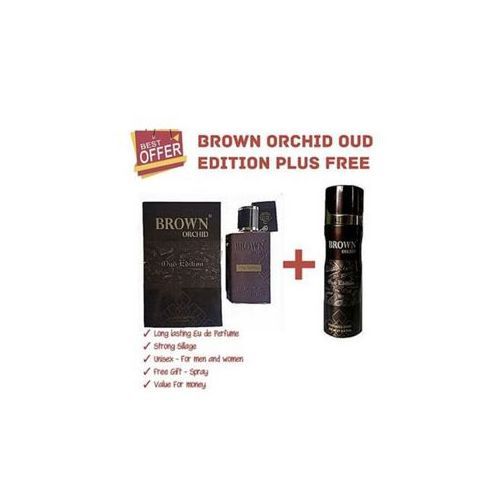 Brown Orchid Oud Edition Unisex EDP - 80ml + Free Deo Spray