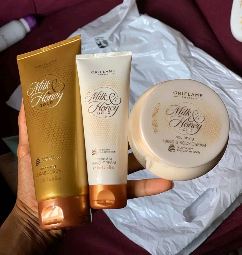 Exclusive Milk And Honey Gold Set (body Scrub, Body Cream And Hand Cream)