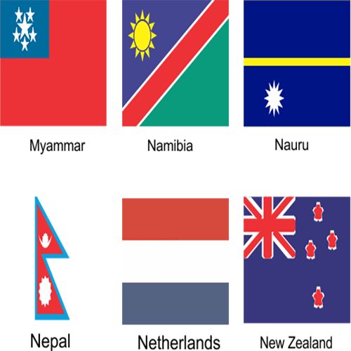 A 2-PC Pair Mini Polyester One Country UN Member N-S/ Nigeria Table Top Flag Gold Base Stick Pole