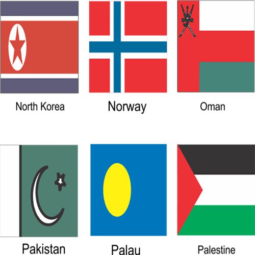 A 2-PC Pair Mini Polyester One Country UN Member N-S/ Nigeria Table Top Flag Gold Base Stick Pole