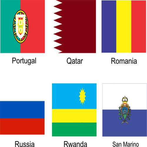 A 2-PC Pair Mini Polyester One Country UN Member N-S/ Nigeria Table Top Flag Gold Base Stick Pole