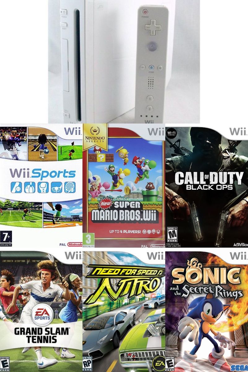 Wii Console Downloaded With 6 Games Including Grand Slam
