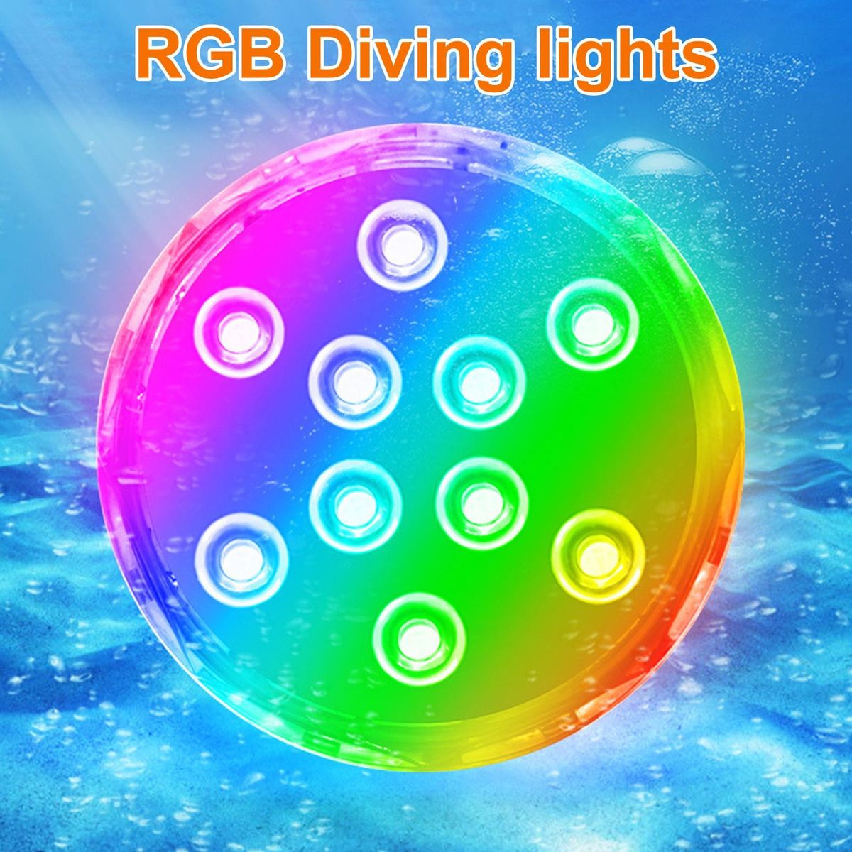1 Set RGB Submersible Light RGB Color Changing Aquarium Fish Tank LED Lamp White