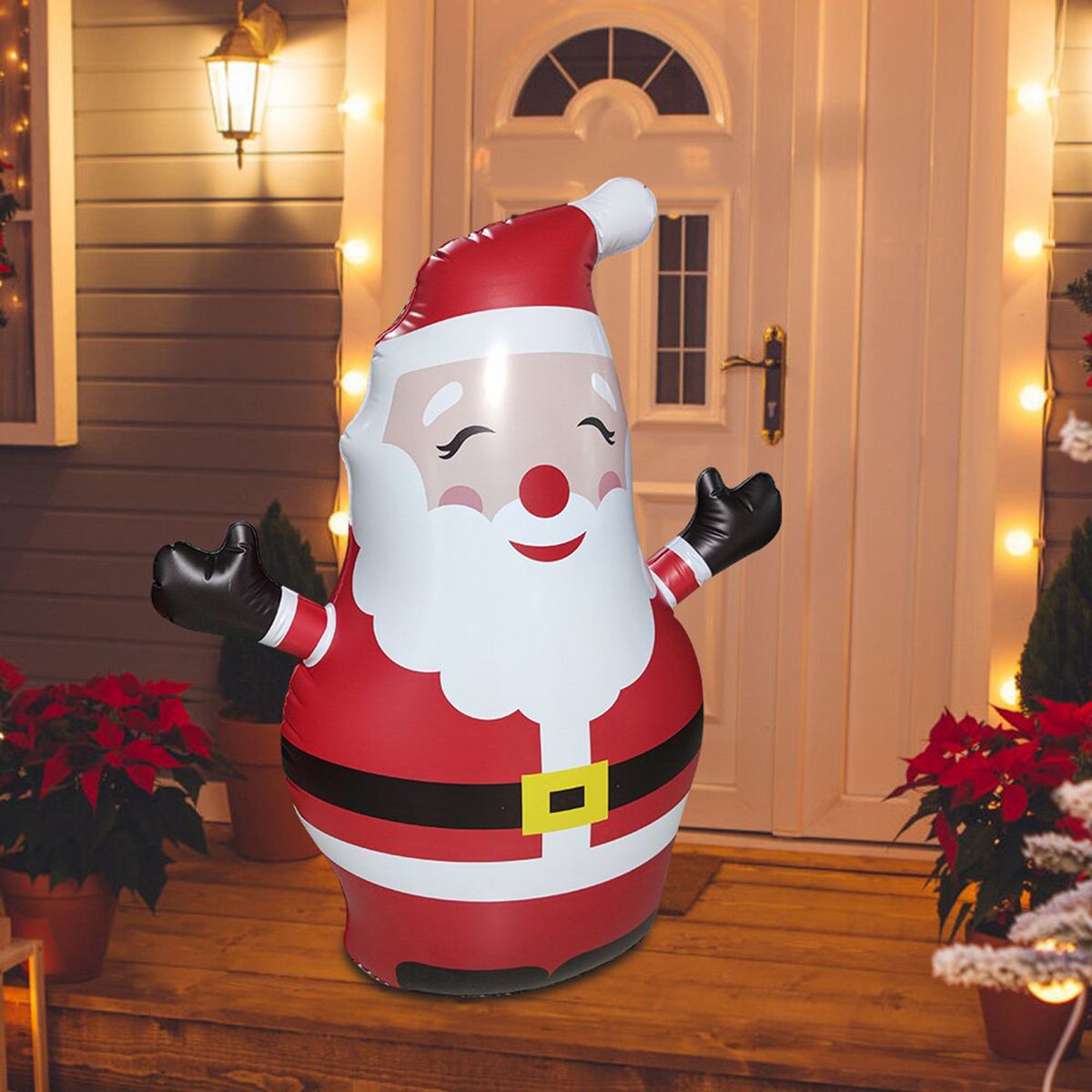 Christmas Inflatable Outdoor Smiley Santa Claus, Yard