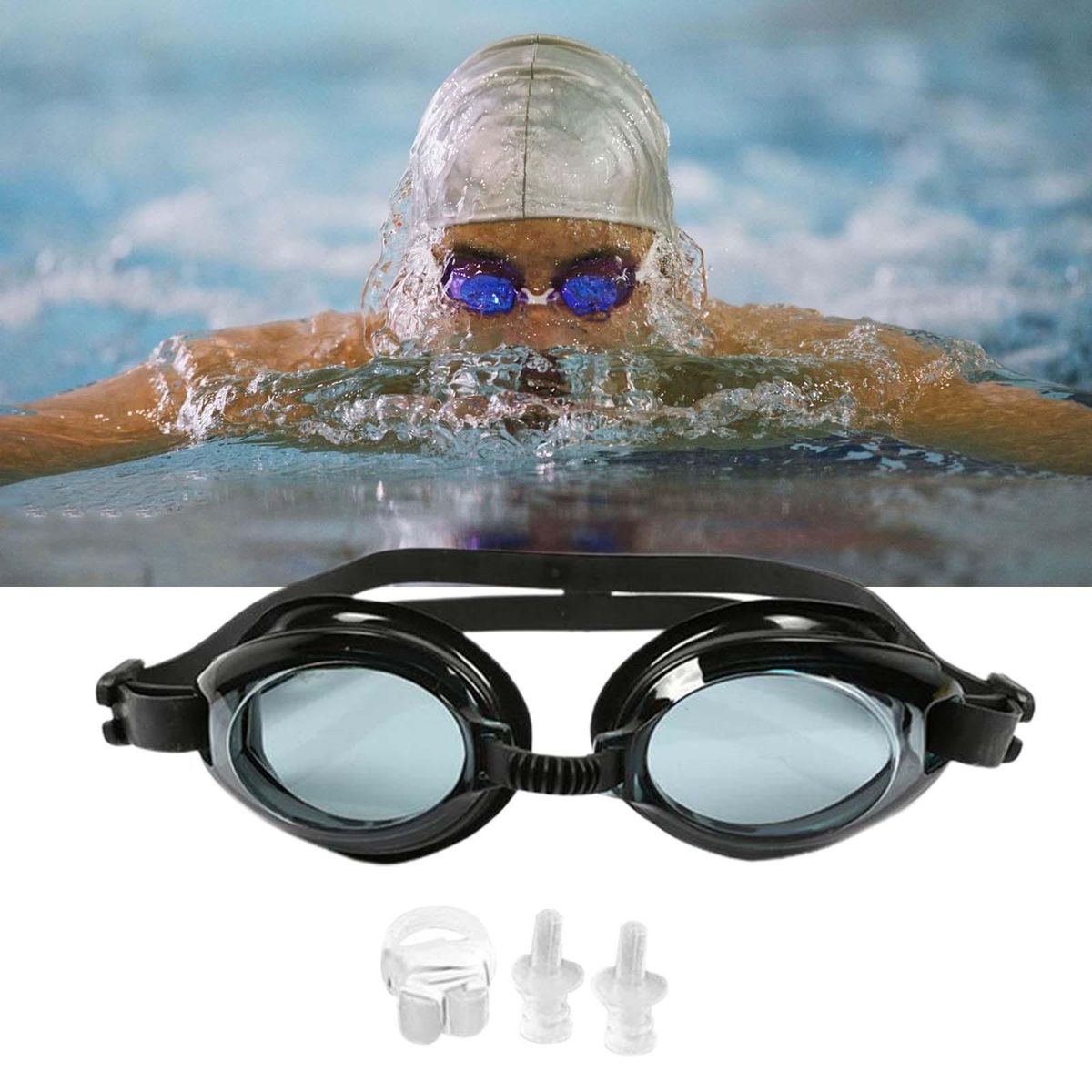Swimming Goggles Adult Soft Silicone Strap Comfortable