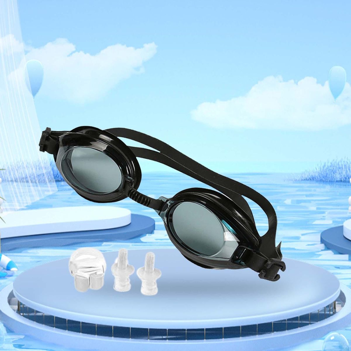 Swimming Goggles Adult Soft Silicone Strap Comfortable