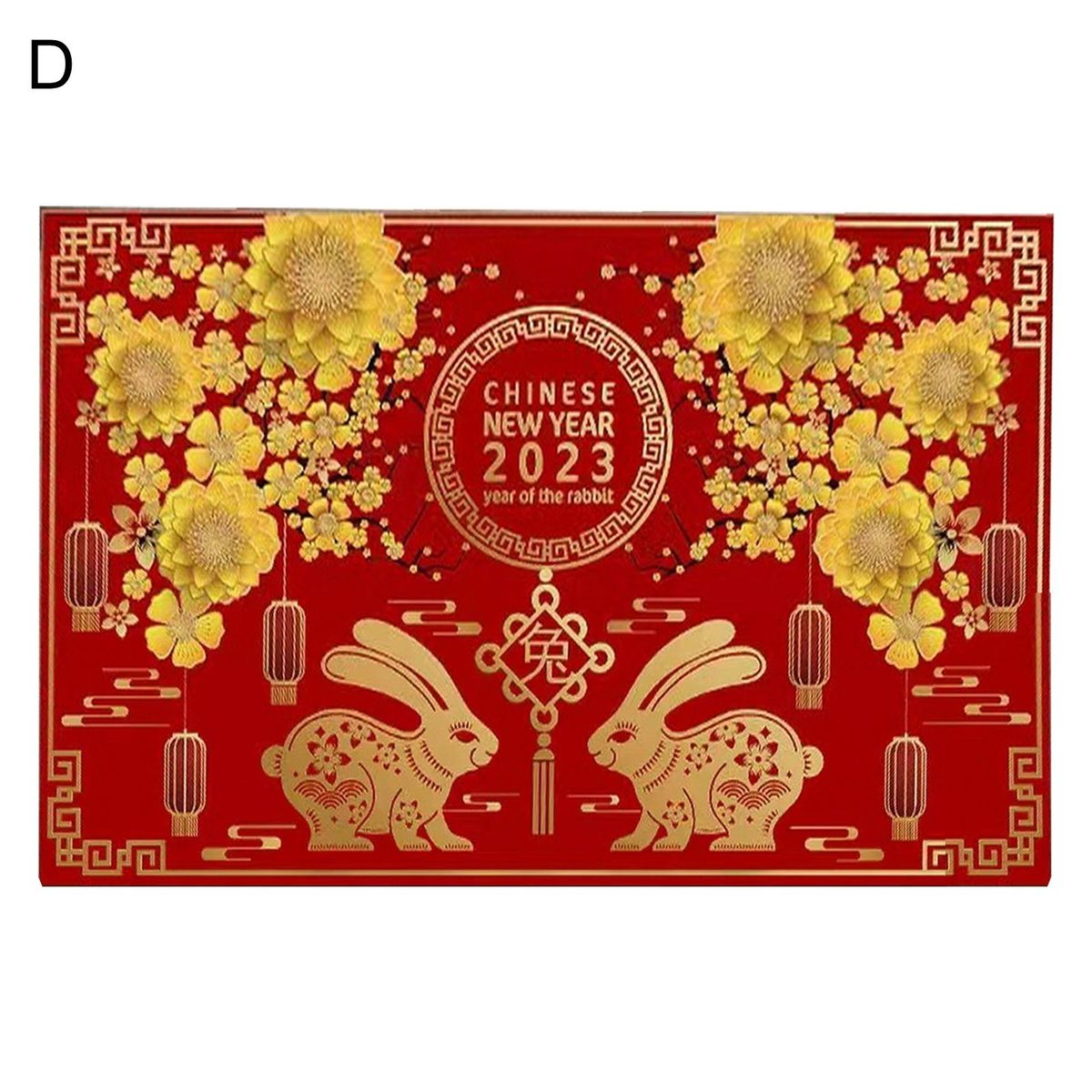 Door Carpet Chinese Zodiac Rabbit Floor Carpet Festival Party Decor