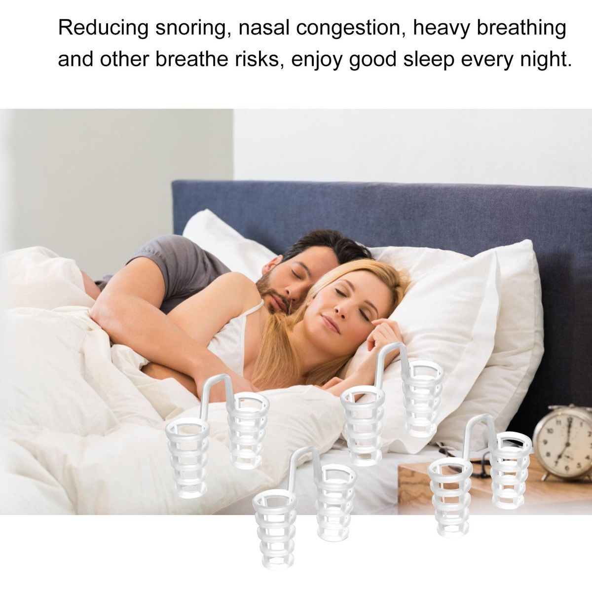 4PCS/Set Anti Snoring Nose Clip Silicone Snoring Solution Device Sleeping Aid Nasal Dilators