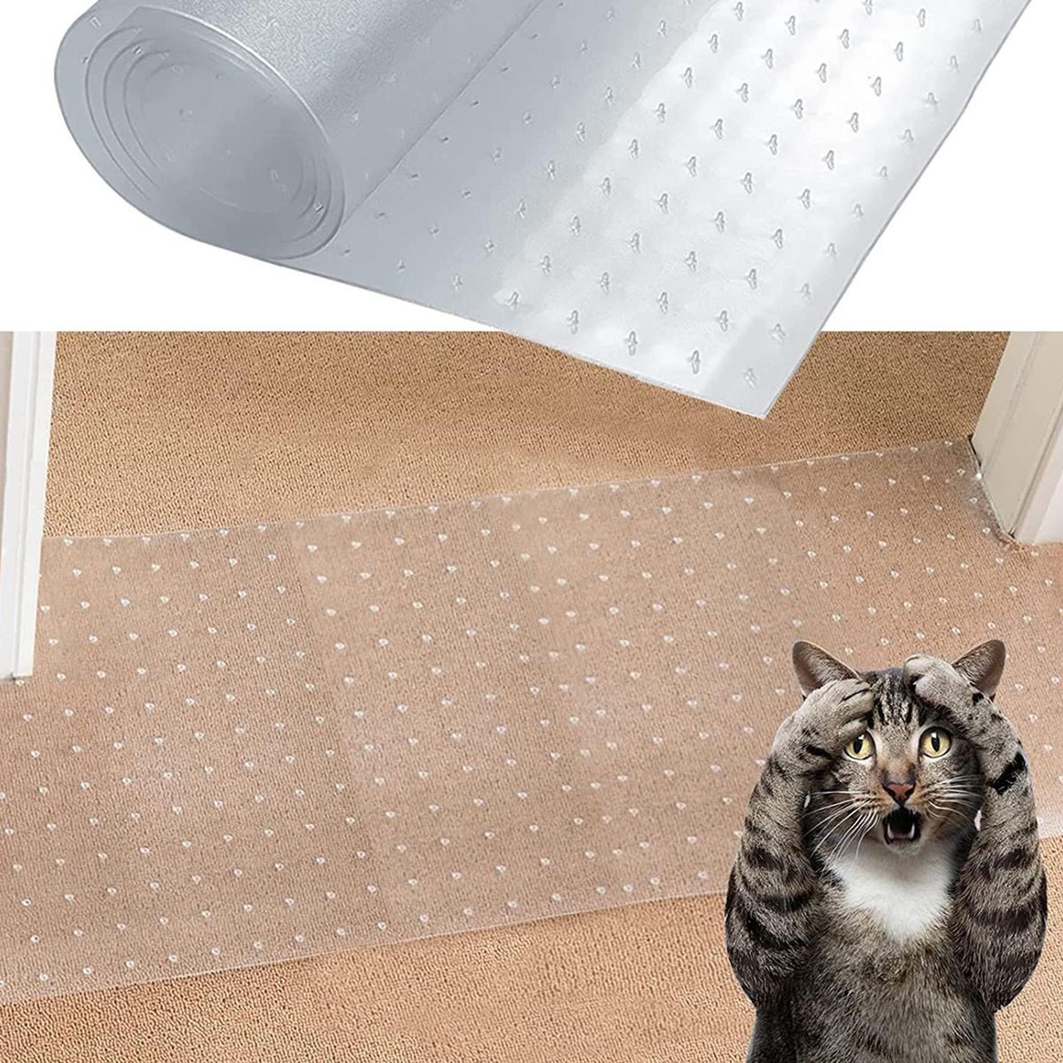 Carpet Protective Cover Heavy-Duty Clear Pet Cat Carpet Protector Cover