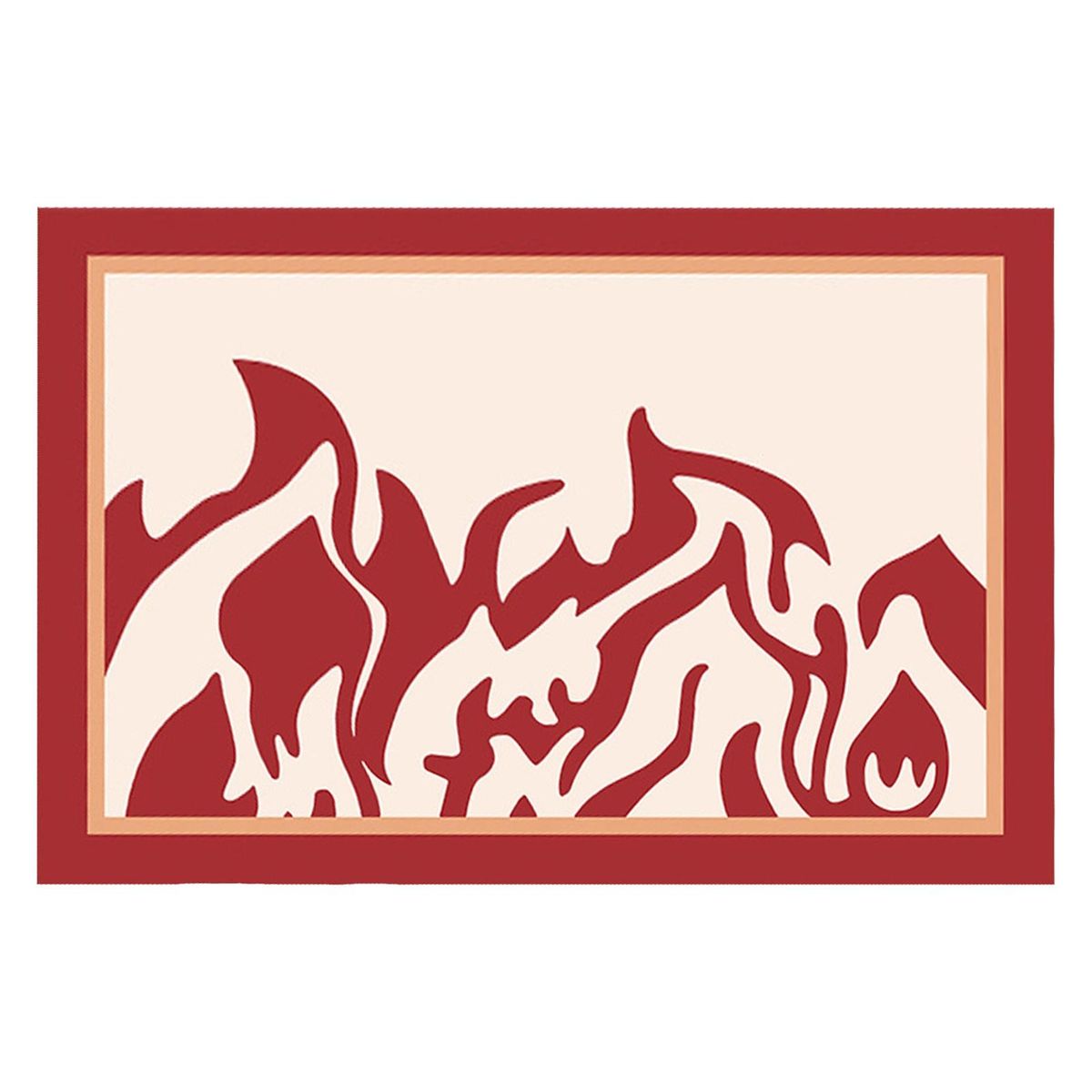 Floor Carpet Mountain Pattern Bedroom Floor Mat Red