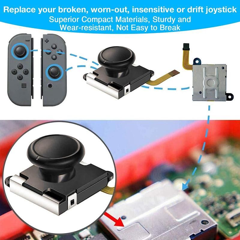 2-Pack for Joycon Joystick Replacement,Analog Thumb Stick Joy Con Repair Kit for Nintendo Switch, with Cross Screwdriver