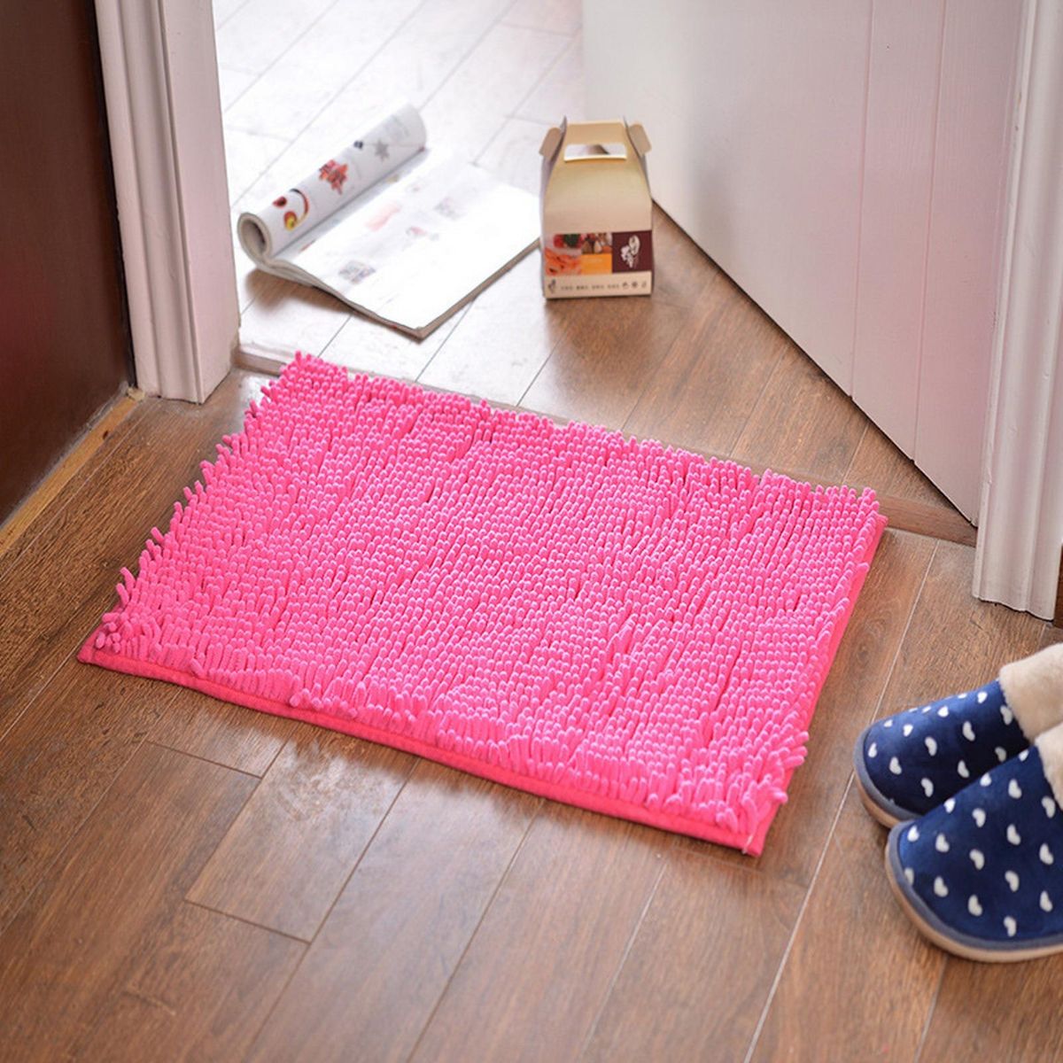 Bath Mat Colorful Tear-Resistant Bathroom Mat Rose Red