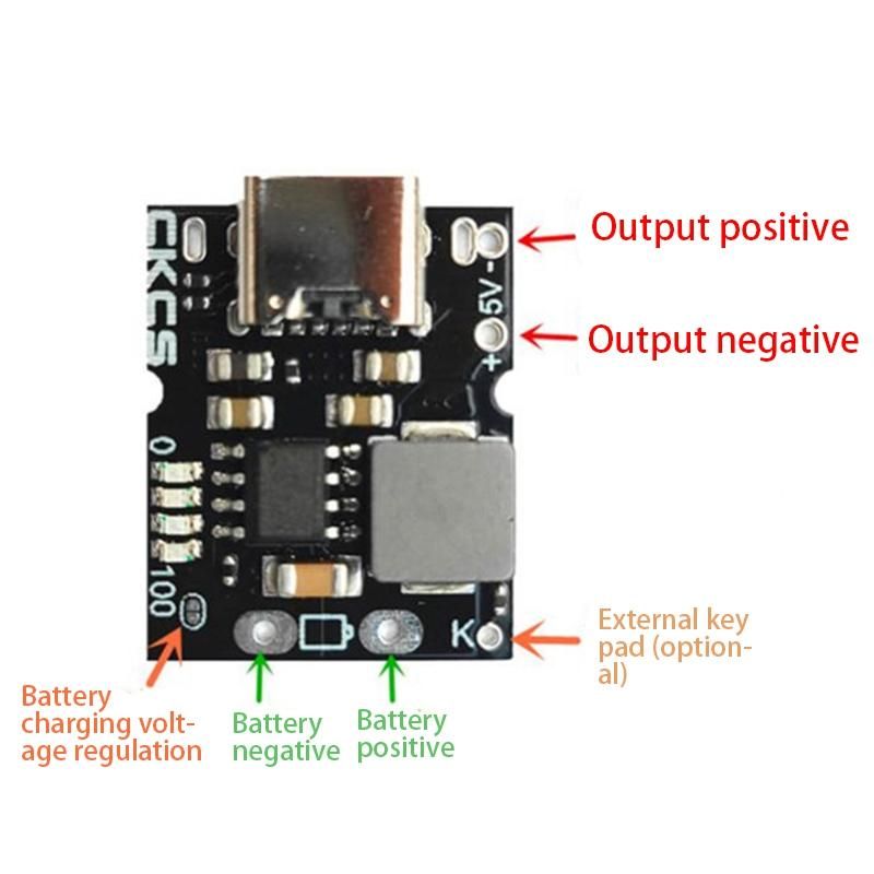 CKCS Type-C USB 5V 2A 1S Single String Lithium Battery Charge Discharge Module Charging Protection Board Boost Converter POWER