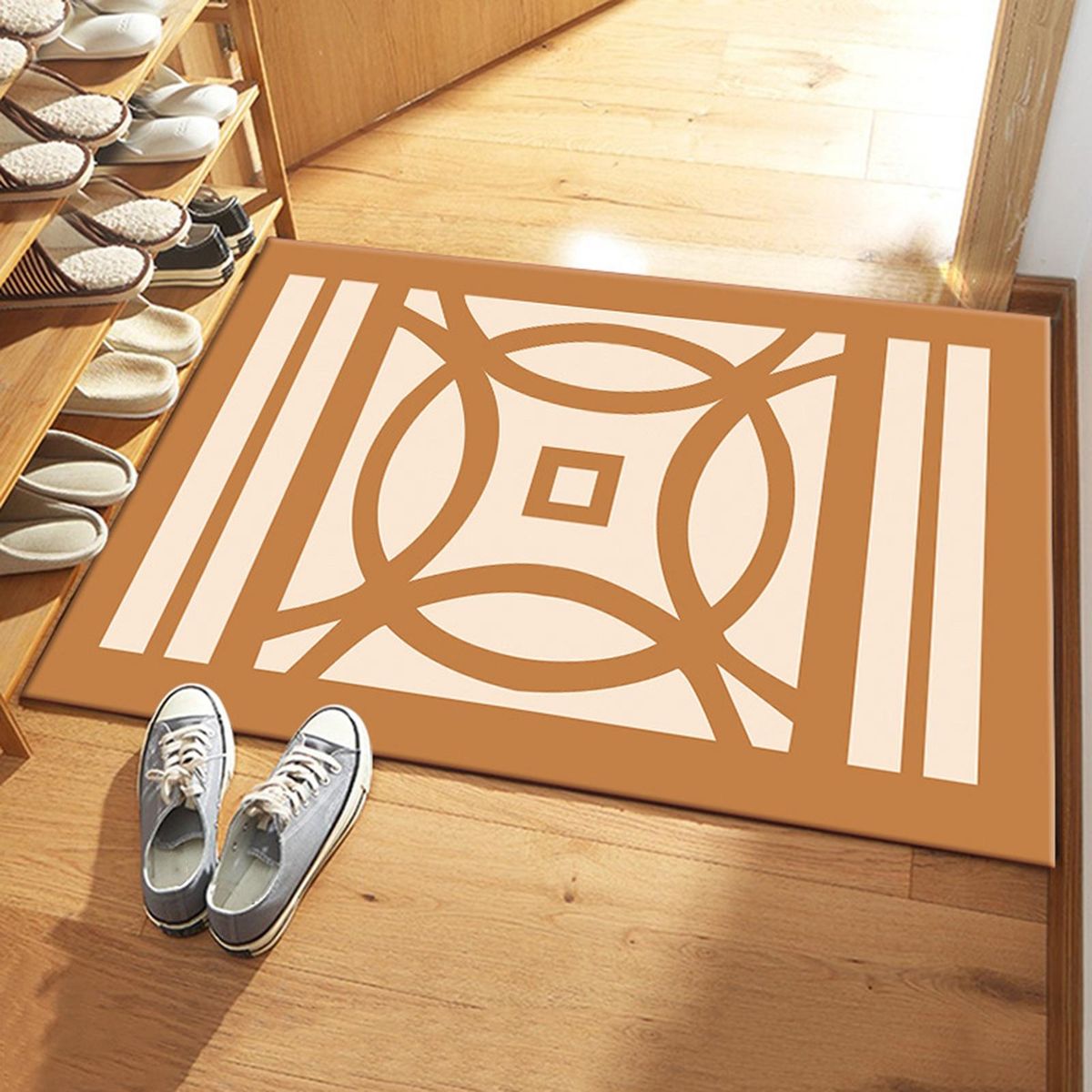 Floor Mat Mountain Pattern Bedroom Floor Mat Yellow