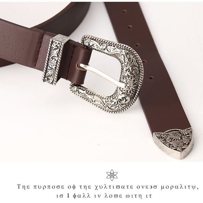 Women's Belt Alloy Buckle Belt All-Matching Jeans Clothing Double Buckle Belt