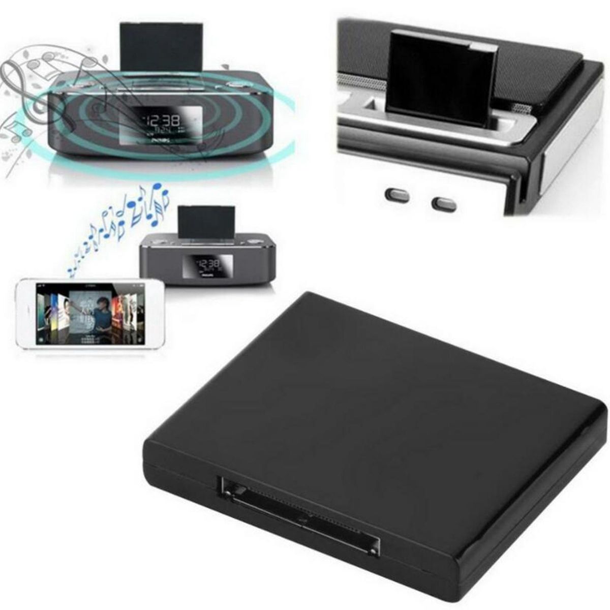 Bluetooth Receiver Adapter 30 Pin Built In Battery No