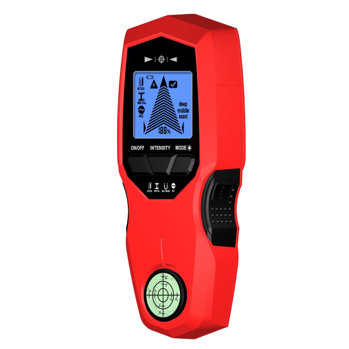 LCD Backlight Display Digital Wall Detector Metal Sensor Wood Stud Finder AC Cable Scanner Three Scanning Modes Switchable with Nail Positioning Function