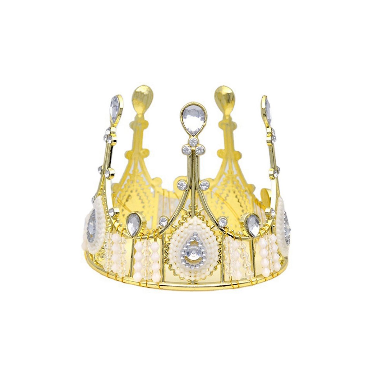 4Pcs Gold Crown Tiara Cake Topper for Baby Shower Birthday