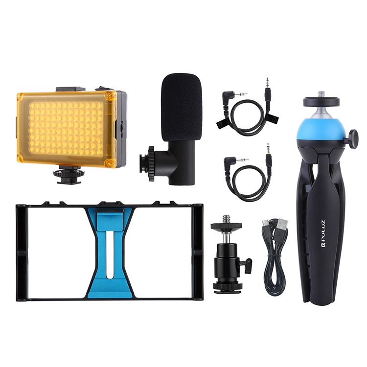 Dual Handheld Filmmaking Recording Vlogging Video Rig Case Stabilizer Film Steady Handle Grip Rig For IPhone ,Smartphones