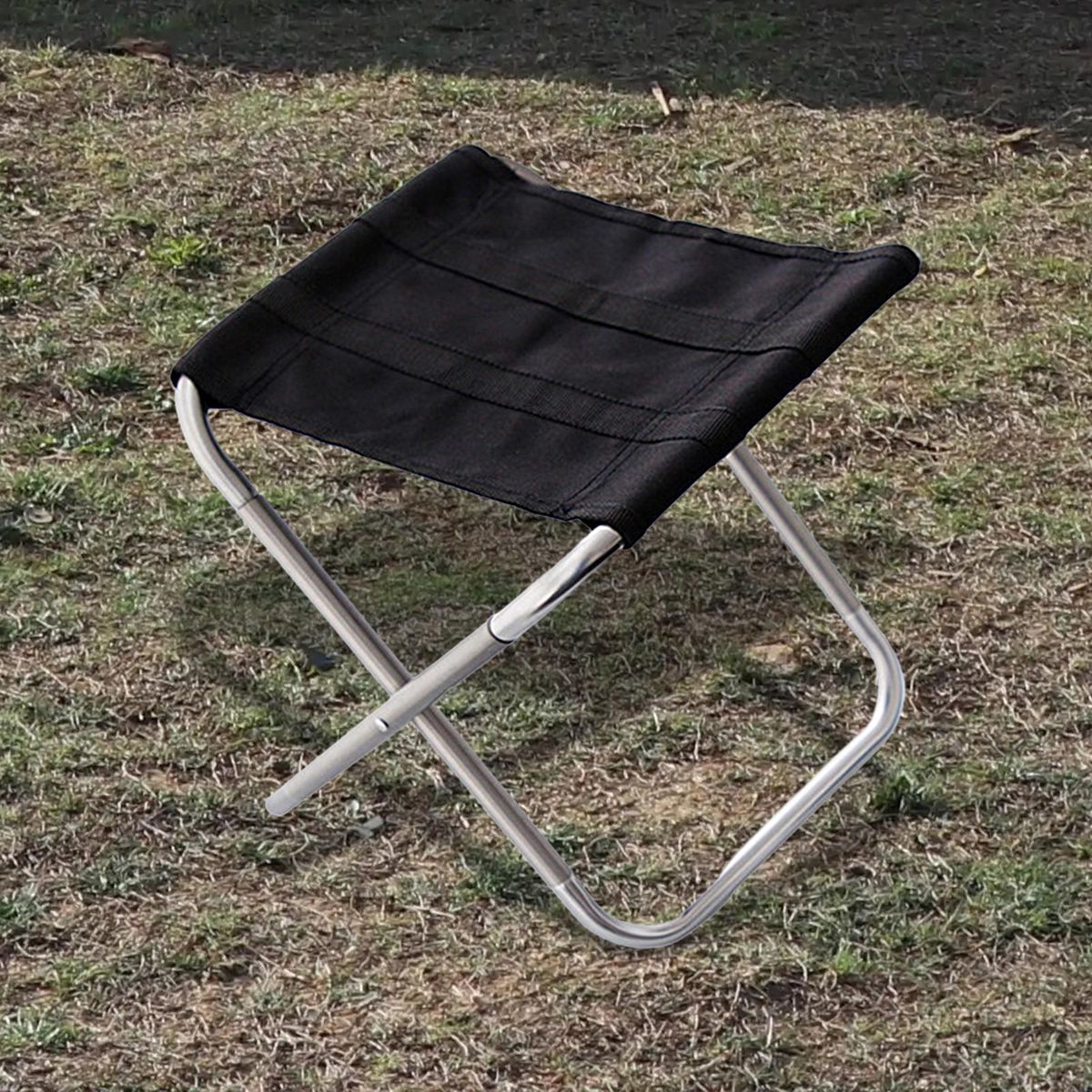 Portable Stool Mini Picnic Fishing Camping Chair Silver