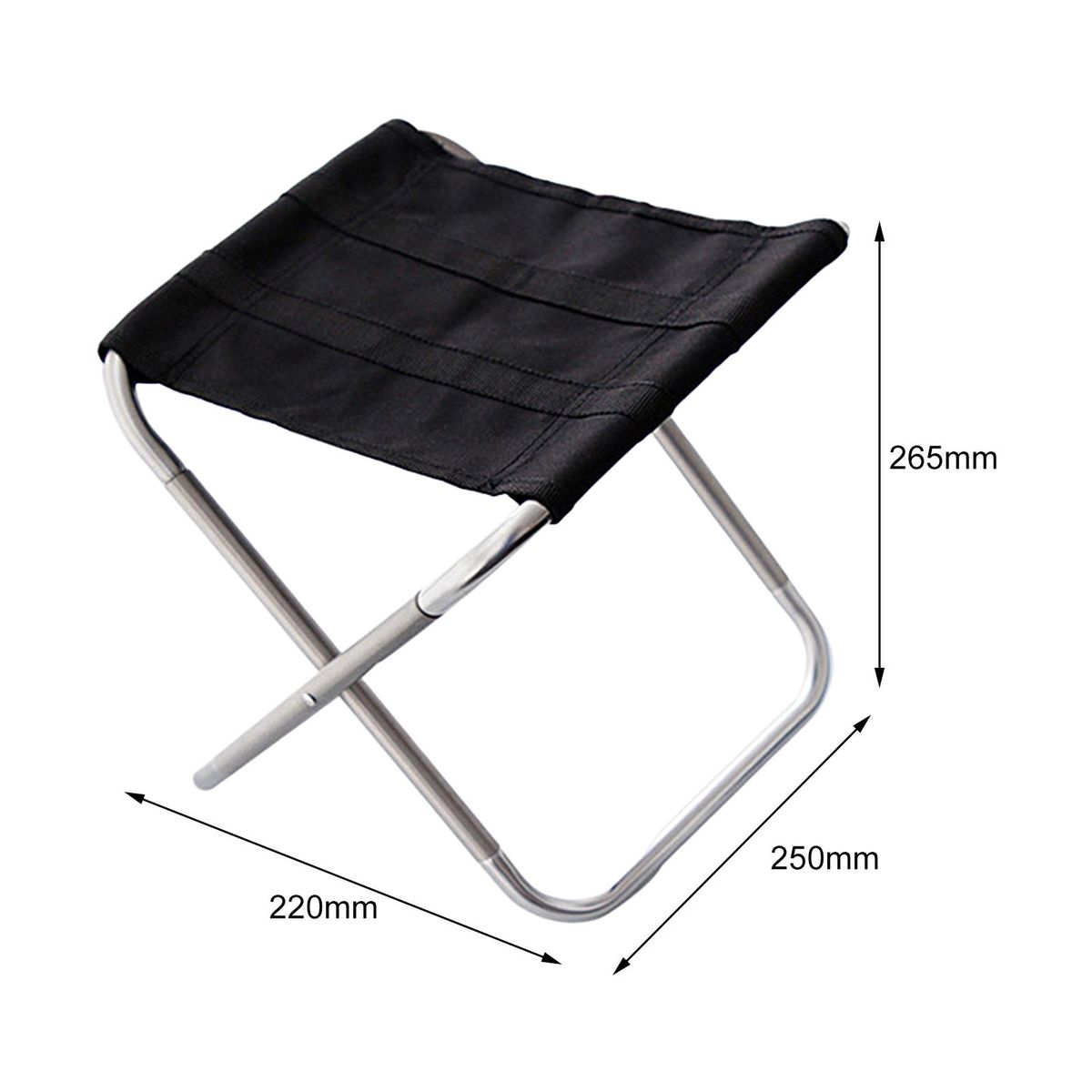 Portable Stool Mini Picnic Fishing Camping Chair Silver