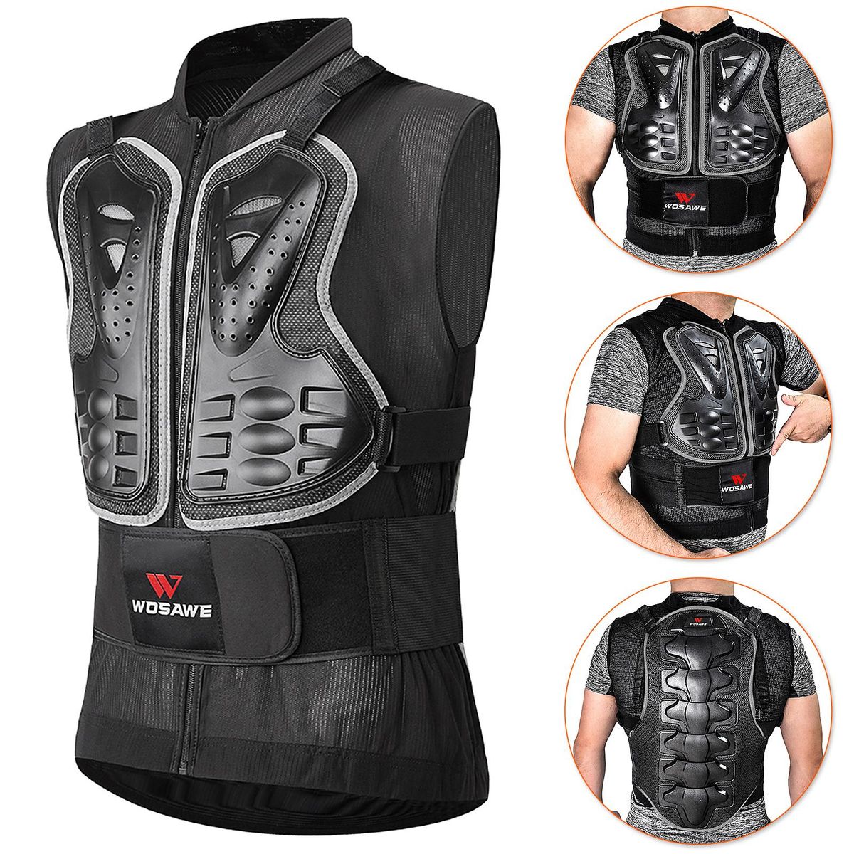 Body Chest Spine Protector Armor Vest for Skiing Skating Motorcycling Mountain Biking