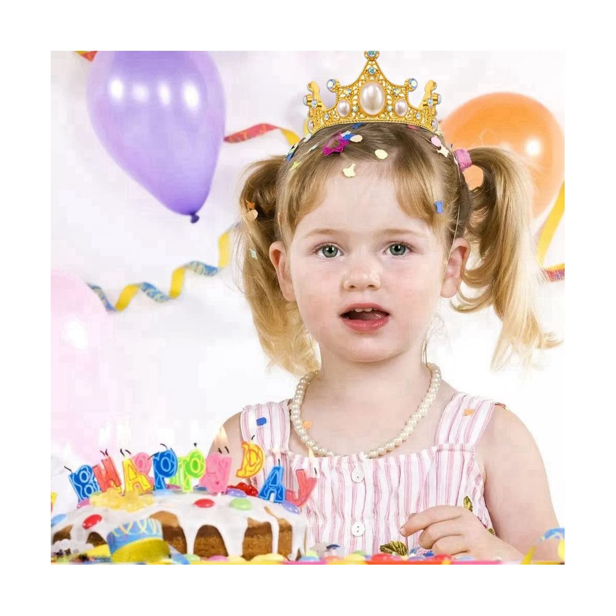 4Pcs Gold Crown Cake Topper Princess Crown Cake Decorations